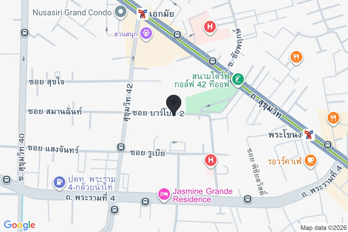 แผนที่ตำแหน่งQuintara Treehaus Sukhumvit 42 ใกล้BTS พระโขนง ย่านเอกมัย