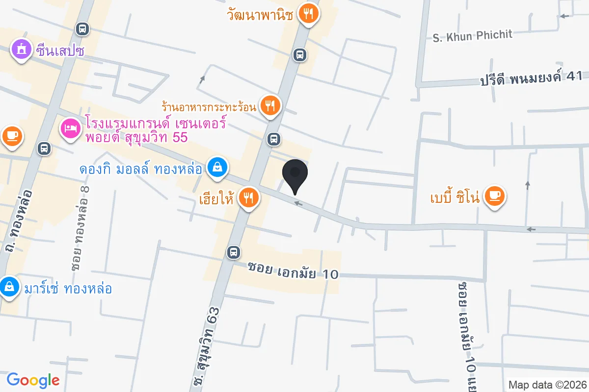 แผนที่ตำแหน่งThe Fine Bangkok ใกล้BTS เอกมัย ย่านเอกมัย