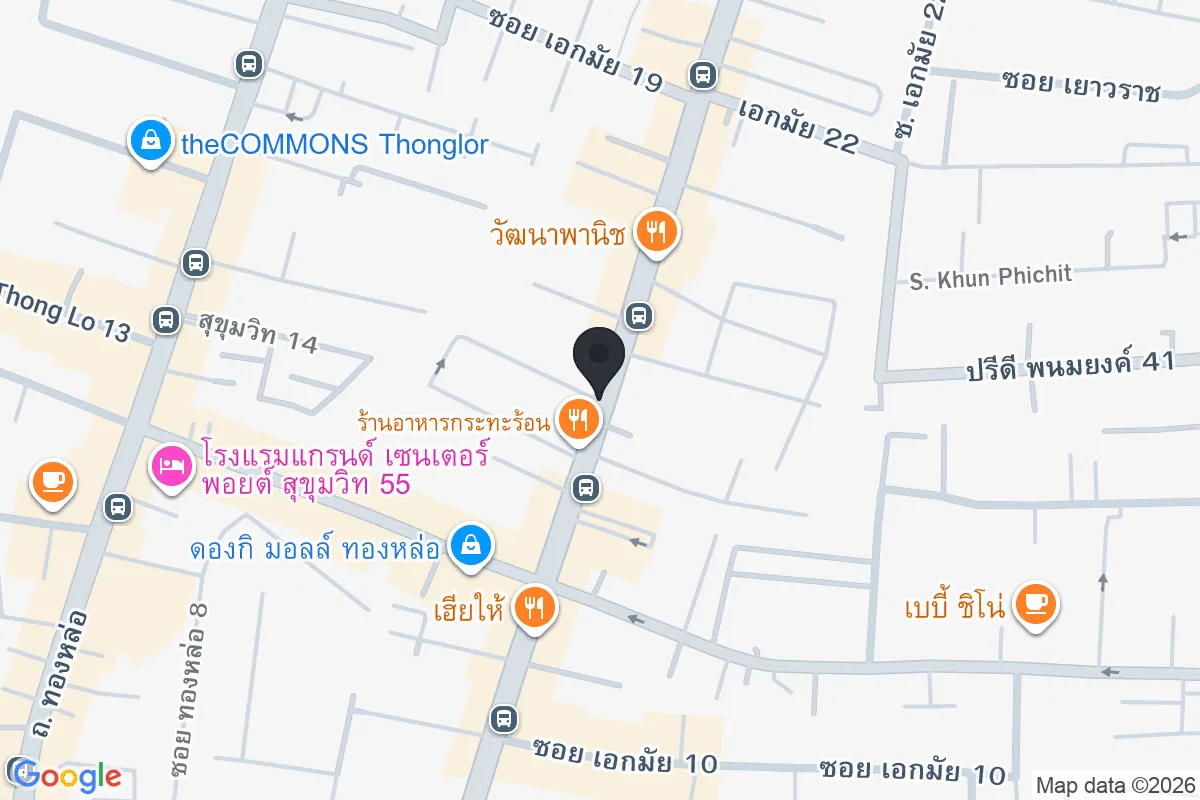 แผนที่ตำแหน่งก๋วยเตี๋ยวแชมป์เอกมัยซอย 9