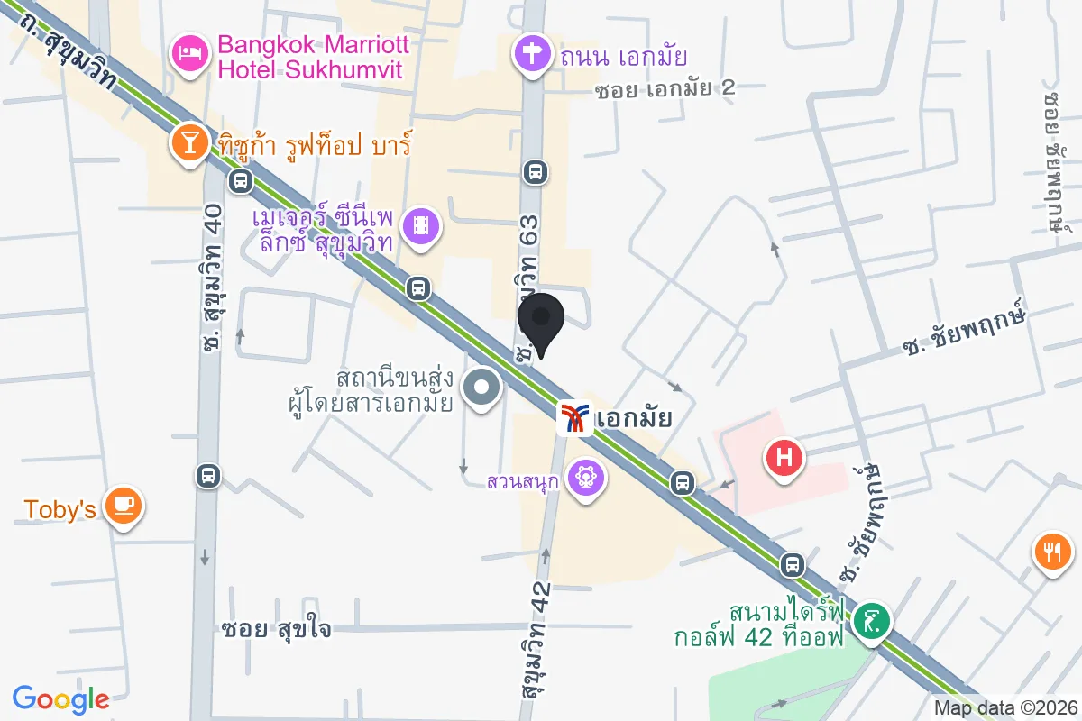 แผนที่ตำแหน่งร้านข้าวเปียกเส้น เอกมัย คอร์นเนอร์
